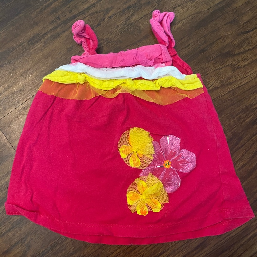 0-3M pink and yellow tank top